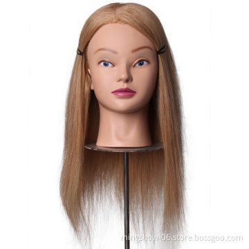 100 real human hair mannequin head blond training